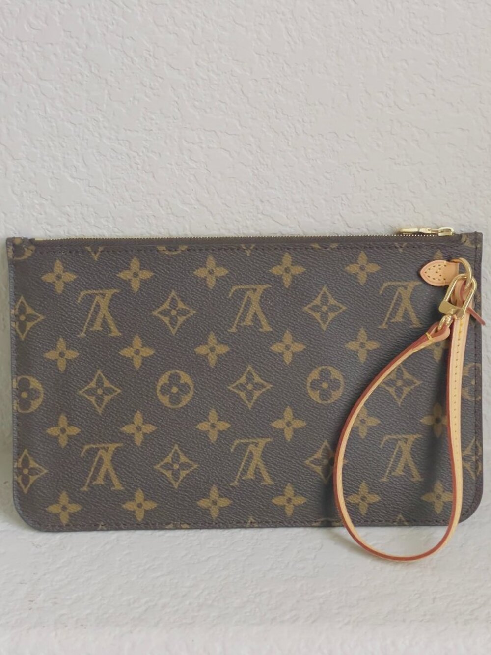 LOUIS VUITTON Brown Monogram Neverfull Pouch